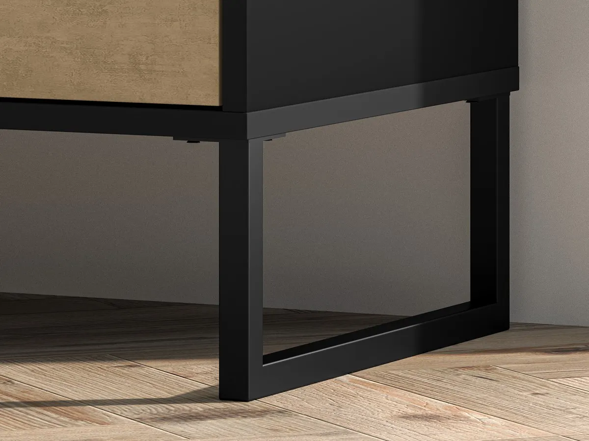 Komoda z 3 szufladą Colt 05 dąb craft złoty, czarny, stal premium - 1COLT05-001