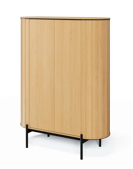 Zaokrąglona komoda 2-drzwiowa Rotto RT-01 dąb vincenza/eukaliptus Zaokrąglona komoda 2-drzwiowa Rotto RT-01 dąb vincenza/eukaliptus