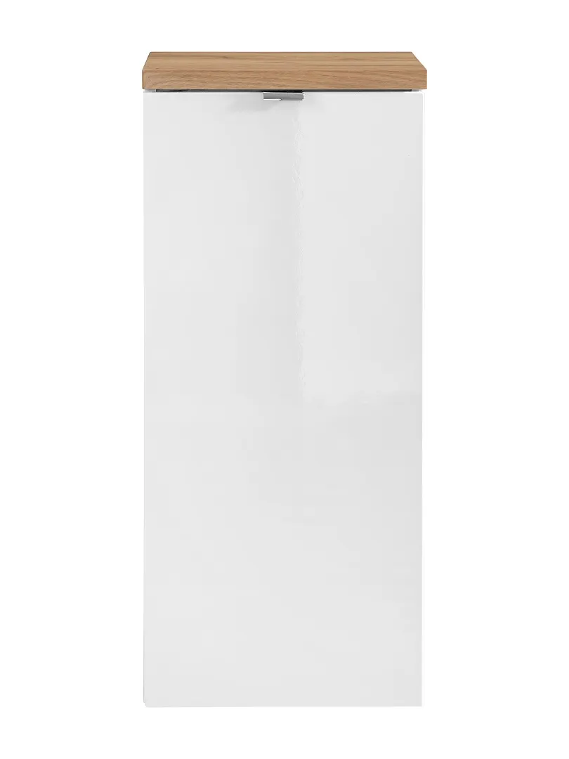 Szafka niska z koszem na pranie CAPRI biała, dąb craft 80x35cm - CAPRI_WHITE_811B_FSC