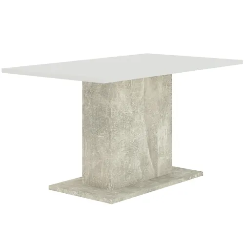 Stół na podstawie THEO 80x138 biały blat podstawa beton jasny Meble, Tabela, Stół do jadalni, Stolik kawowy
