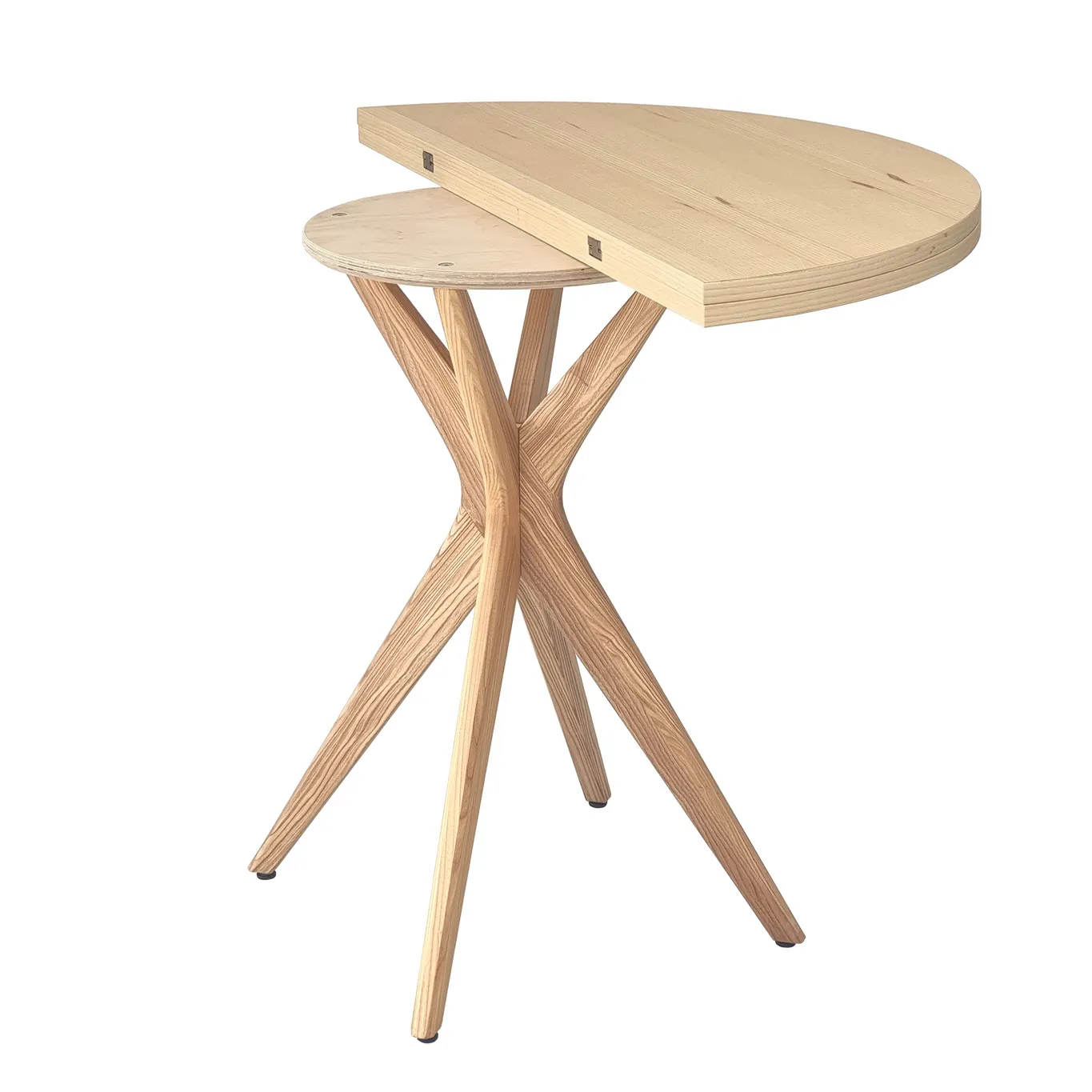 Stół półokrągły rozkładany JUBI śr. 90cm naturalny - RGBTJ_E_ASH