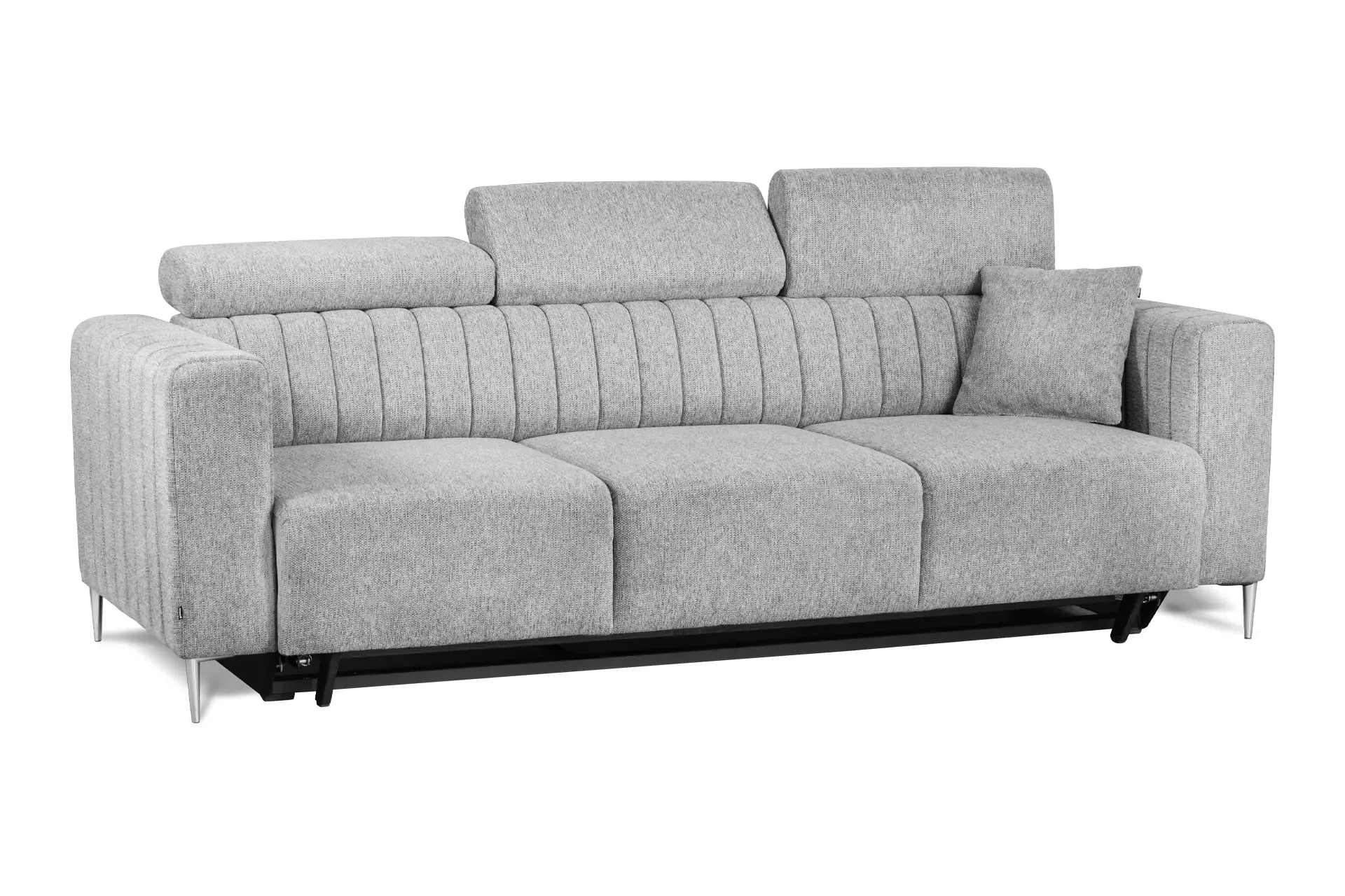Sofa rozkładana 3-osobowa KOBE z funkcją spania 258 cm szara - KOBE_3F_ARAGON_90