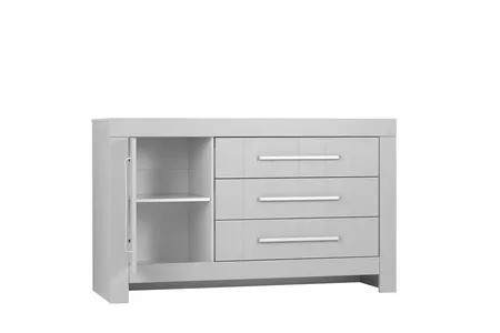 Komoda 1-drzwiowa z szufladami CALMO 156 cm szara - PIN_021-024-138