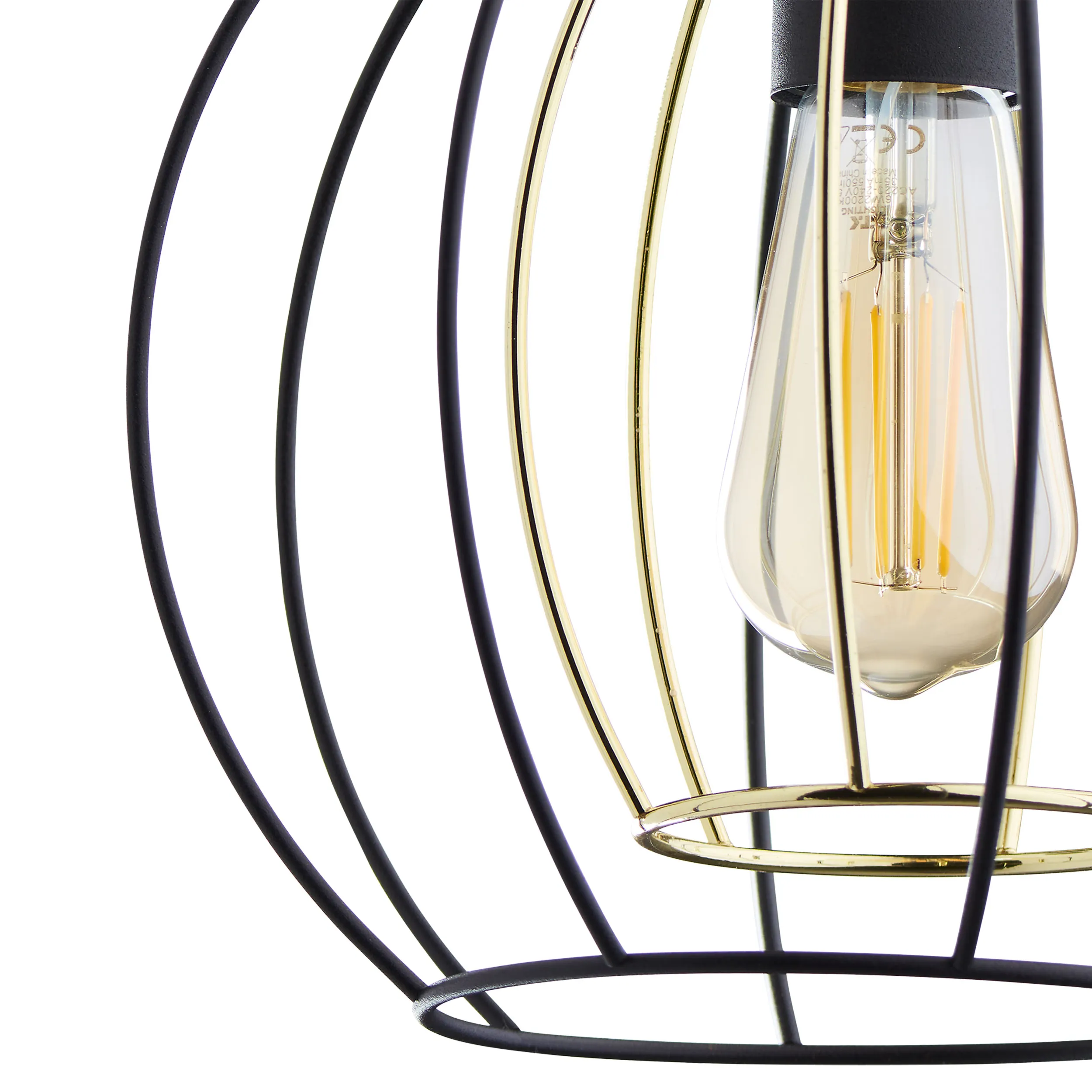 Kinkiet JAULA czarny ze złotym elementem 30x29x23cm - TK_6250