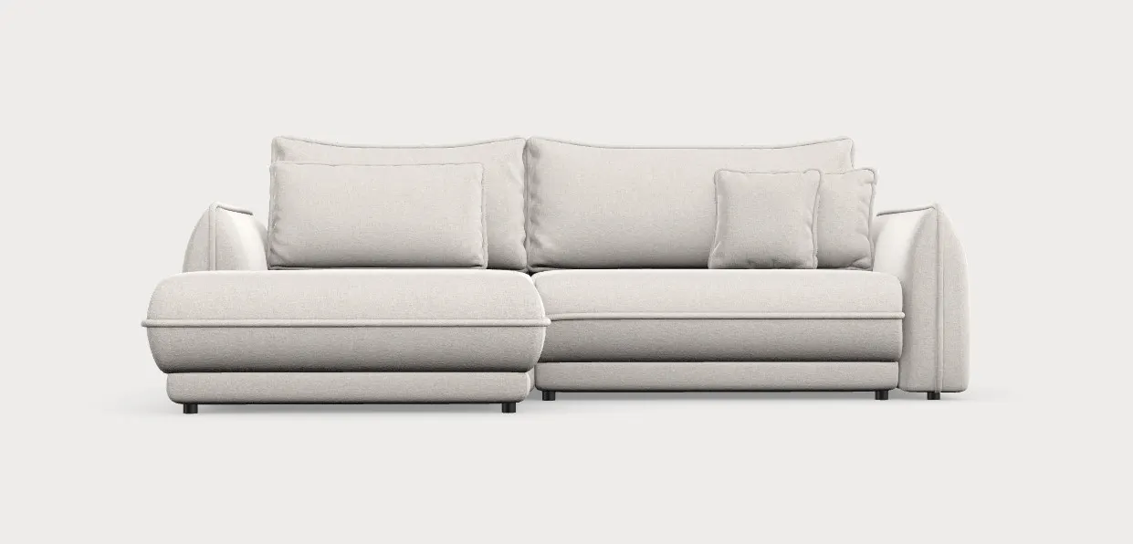 Narożnik z funkcją spania MOJAVE I lewostronny tkanina Blur 01 - kremowy Kanapa, Meble, Poduszka, Wystrój domu