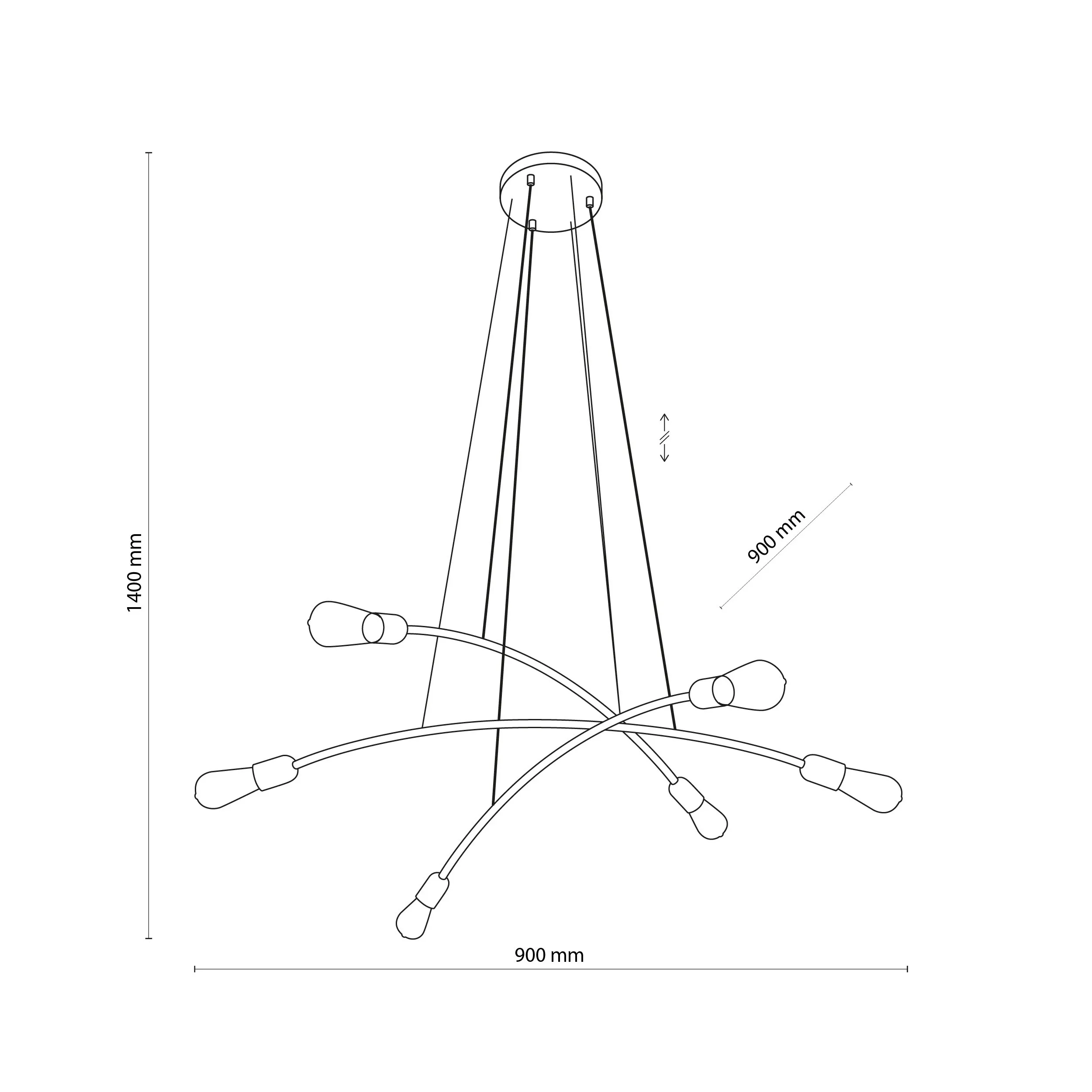 Lampa wisząca HELIX czarna 140x90cm - TK_2726