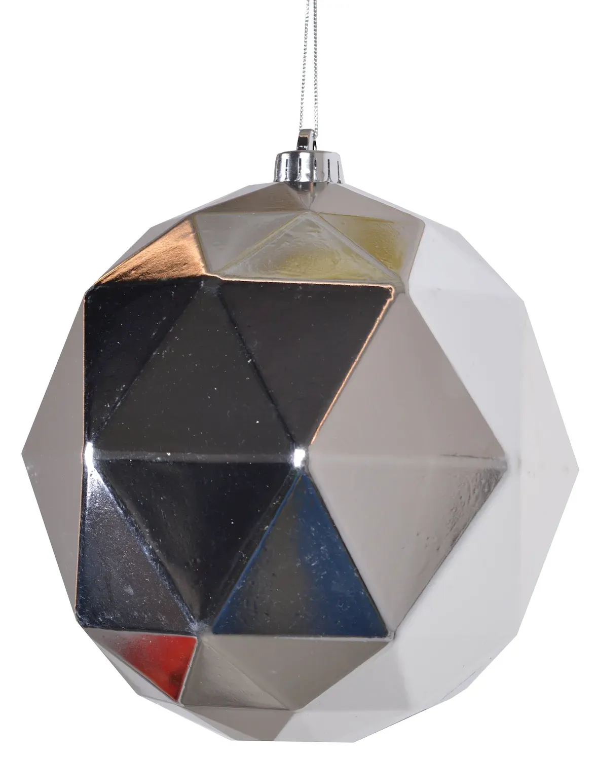 BOMBKA geometryczna plastikowa duża 2781 srebrna