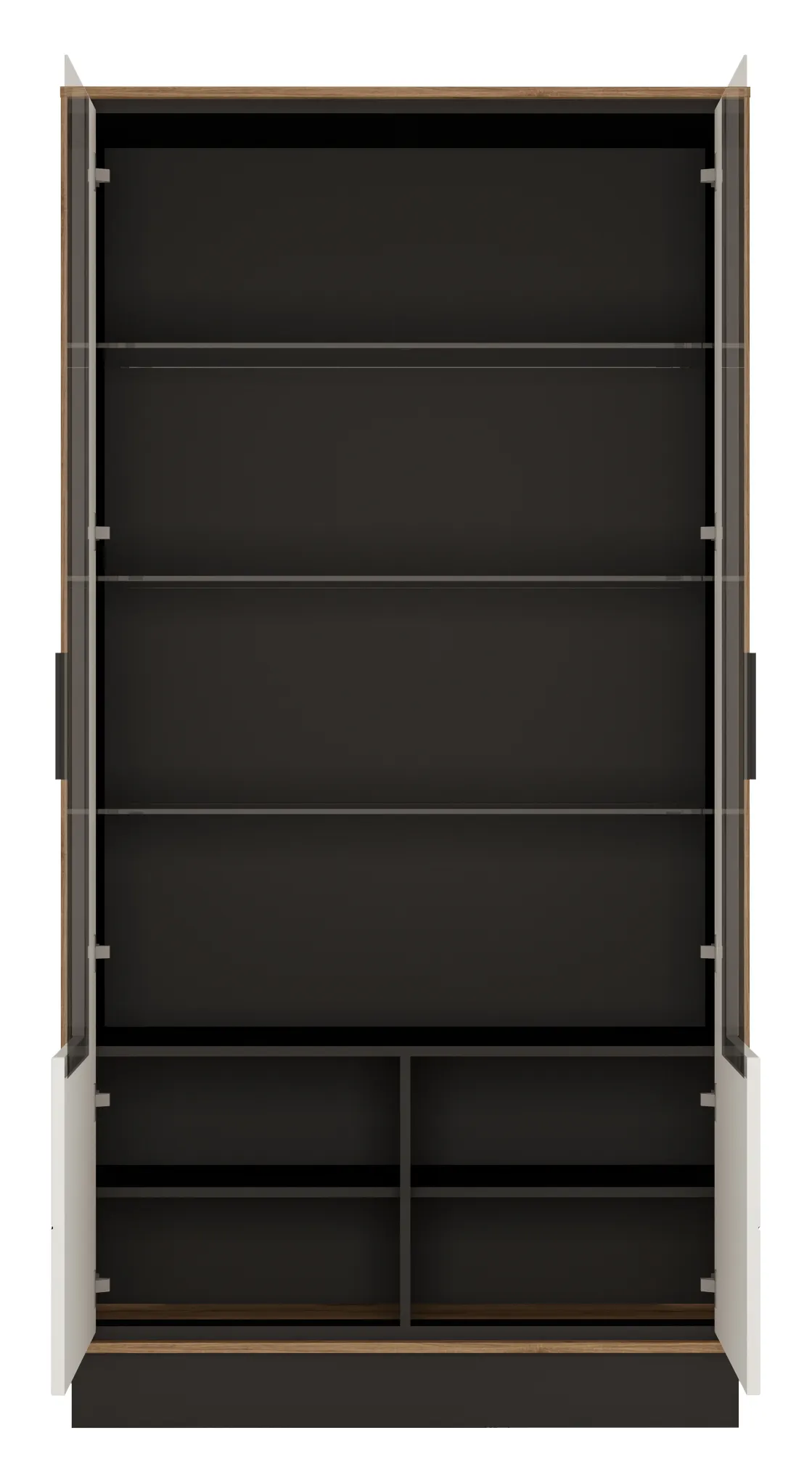 BROLO BROV02 WITRYNA 2D DĄB CATANIA /CZARNA PERŁA/MDF BIAŁY HG - 6000000005534