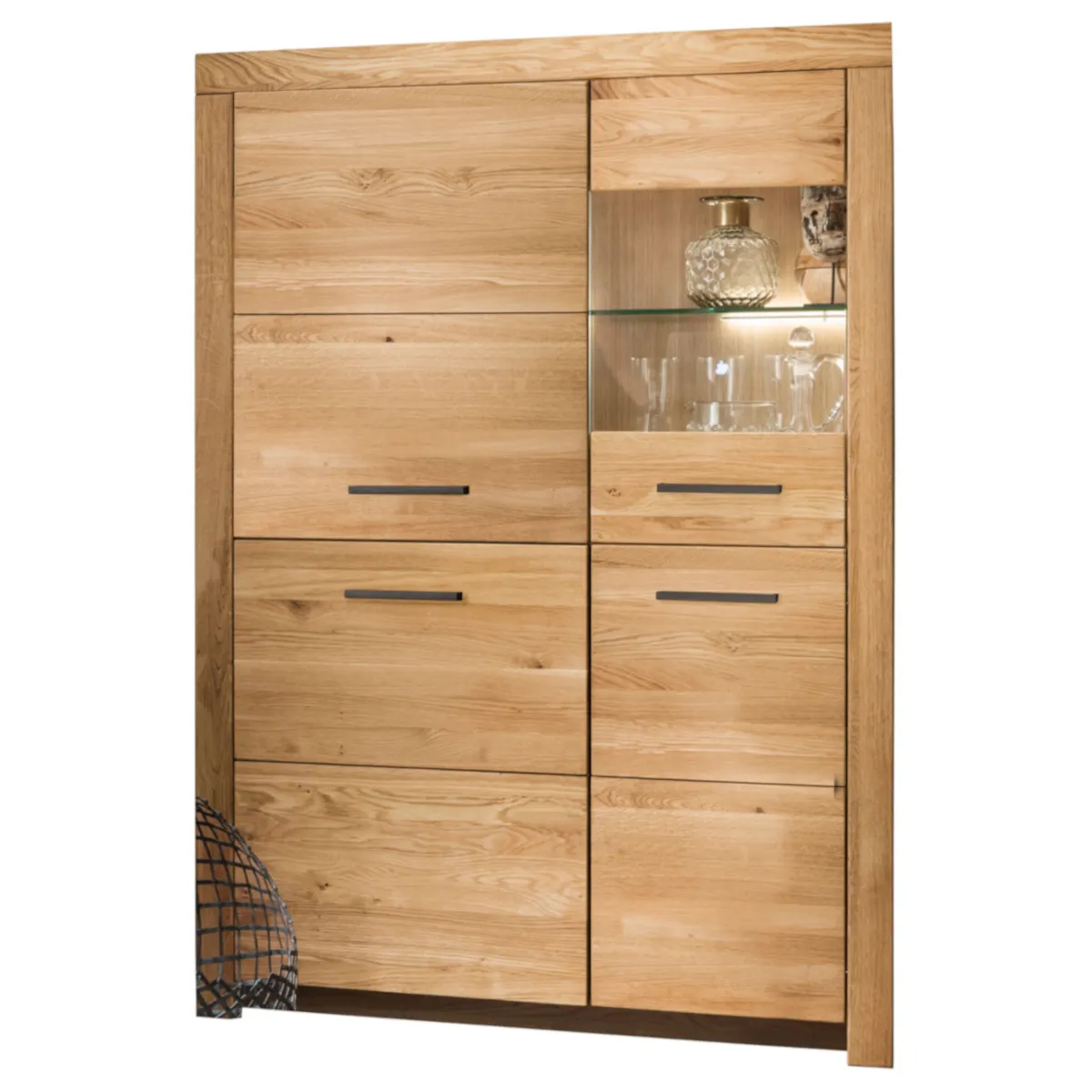 Kredens 2-drzwiowy dębowy z przeszkleniem DOVE 102x141 II-Prawy Kredens 2-drzwiowy dębowy z przeszkleniem DOVE 102x141 II-Prawy