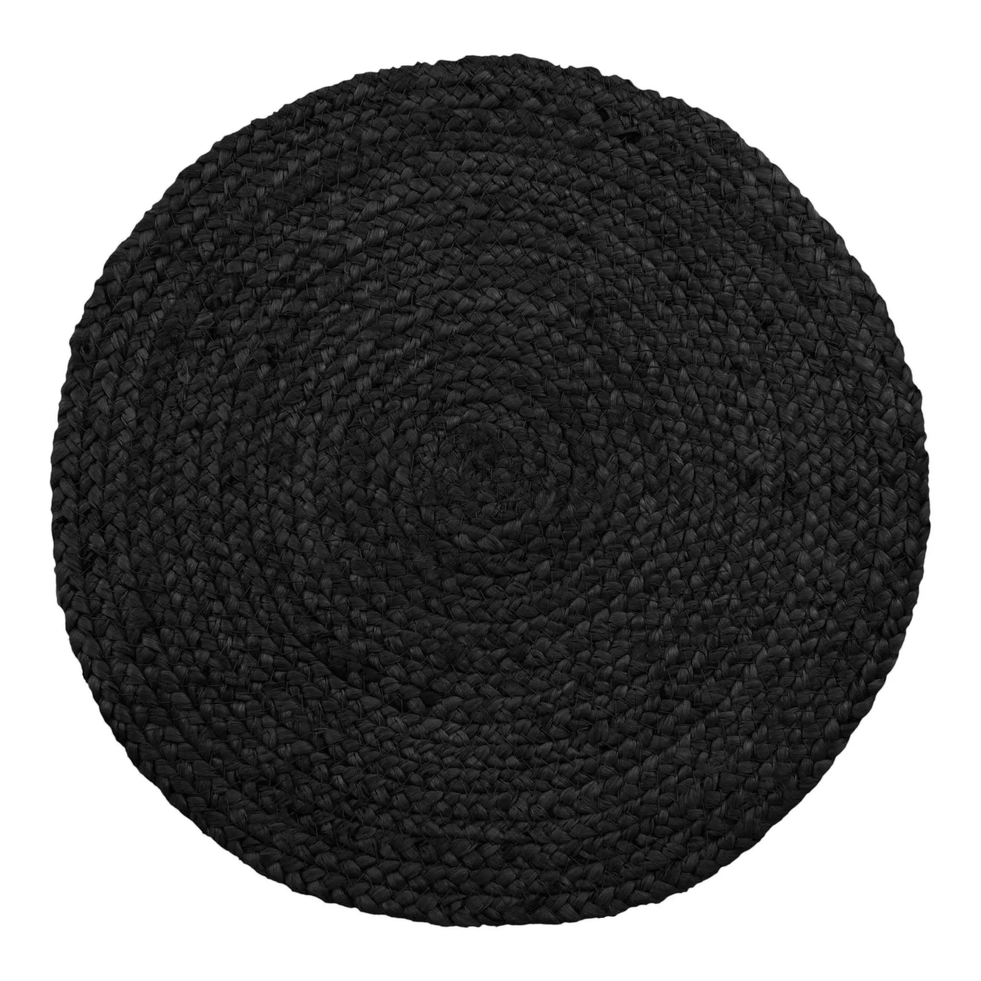 Podkładka z plecionej juty BOMBAY zestaw 4 szt. fi38 cm ciemnoszara - 3984002