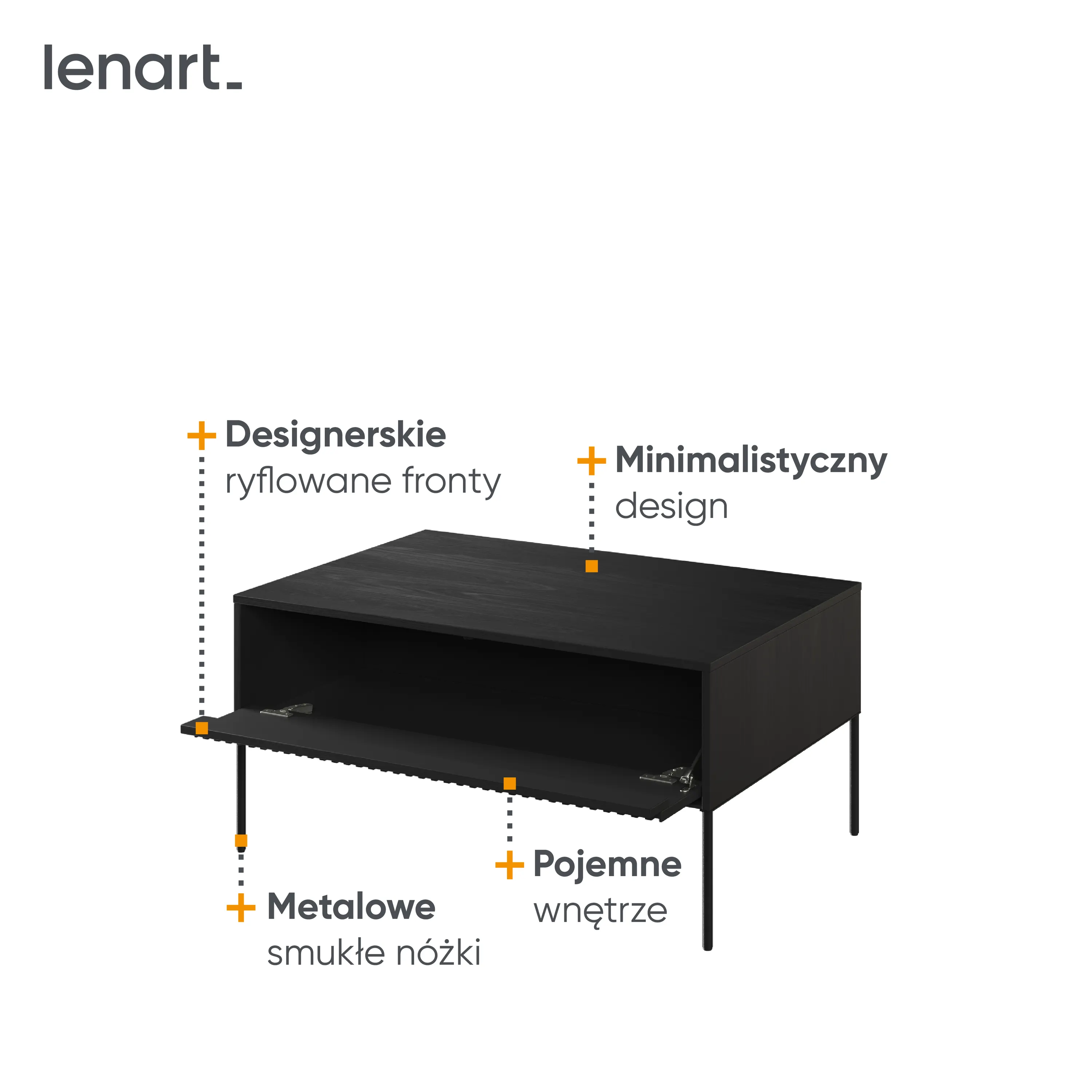 Stolik kawowy TREND TR-09 1K czarny - TR9C-V2