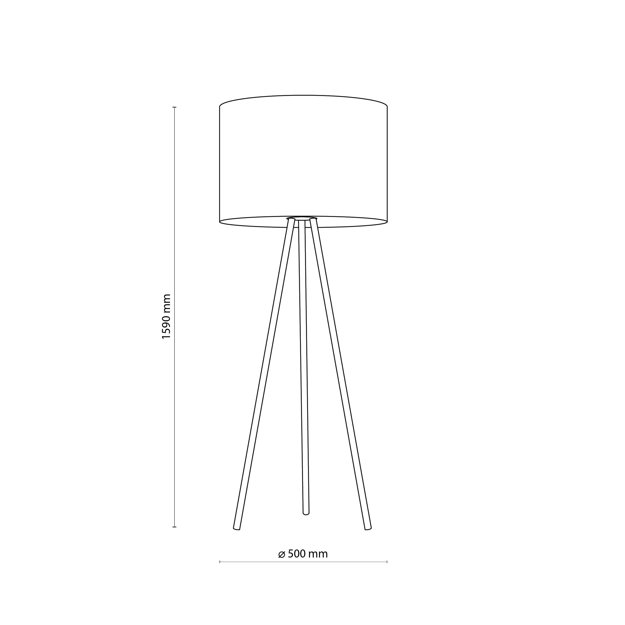 Lampa podłogowa JUTA czarna z brązowym okrągłym abażurem z tkaniny 159x50cm - TK_5569