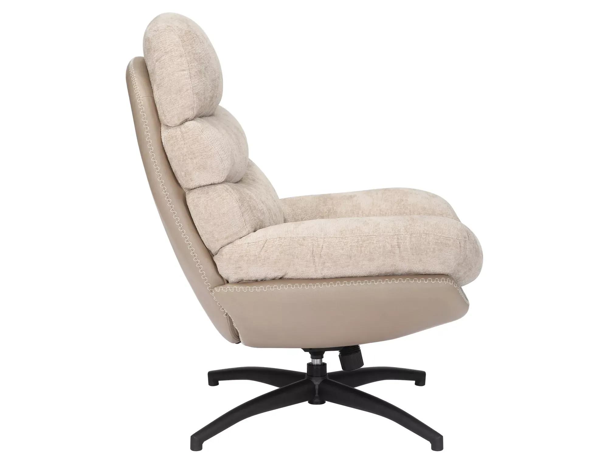 Fotel obrotowy pikowany GISELLE beżowy z czarnymi nogami - GISELLEBE