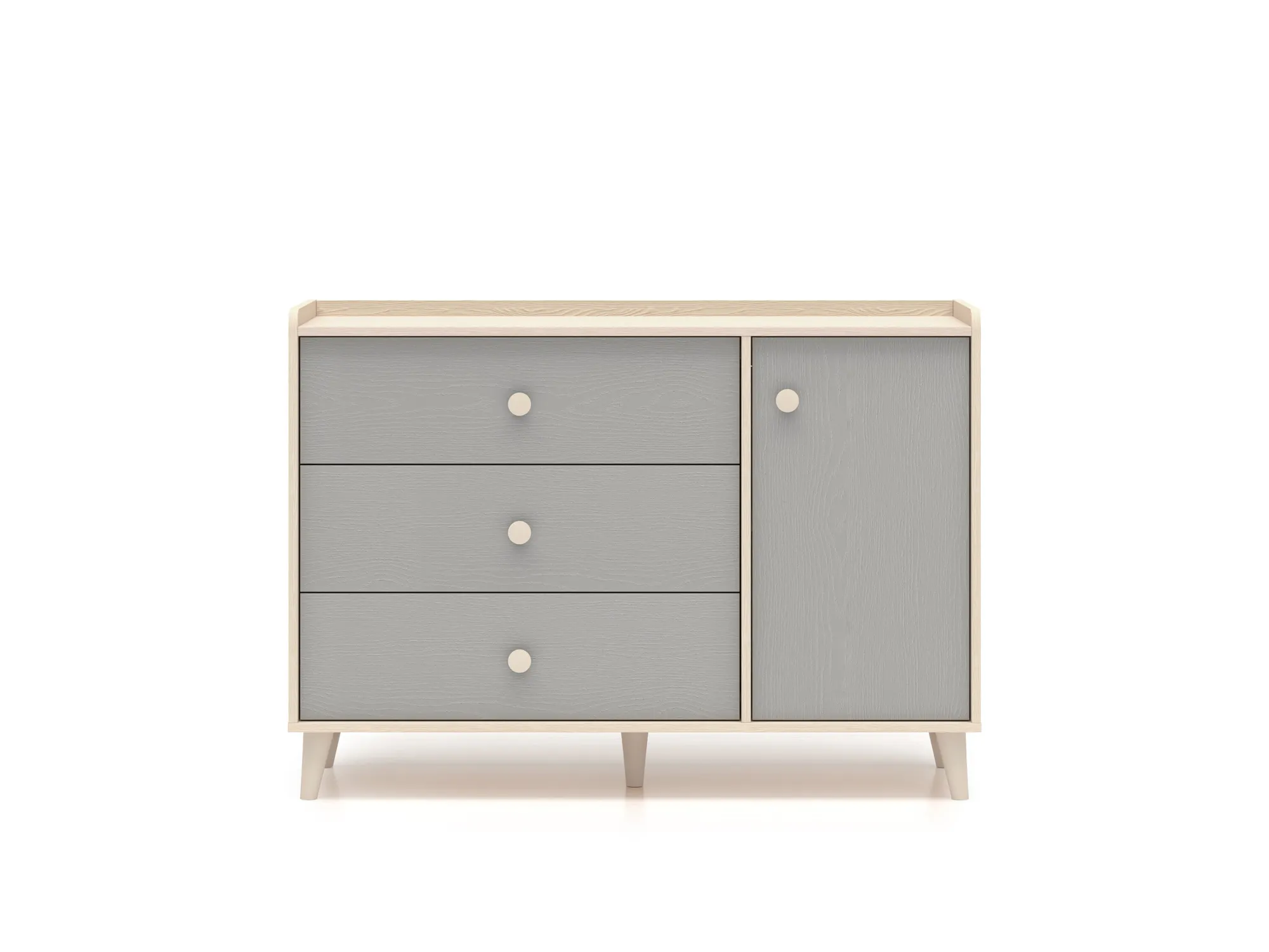 Komoda 1-drzwiowa z 3 szufladami MEVEL 05 piasek pustyni, szary pallad - 1MEVE05-002