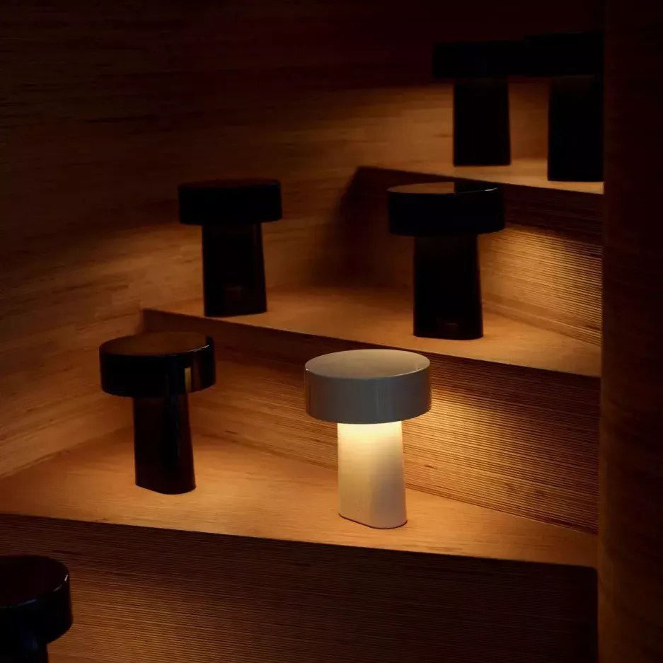 Lampa stołowa Podłużna akumulatorowa z USB czarna — zdjęcie 8
