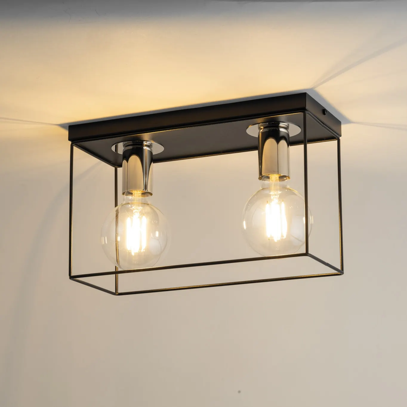 Lampa sufitowa VOX 2 czarno-srebrna - SI_40699