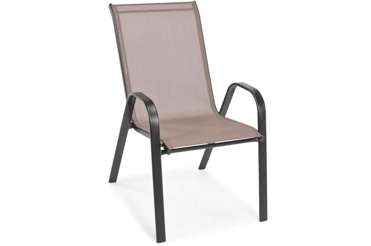 Krzesło PORTO z podłokietnikami - brązowy