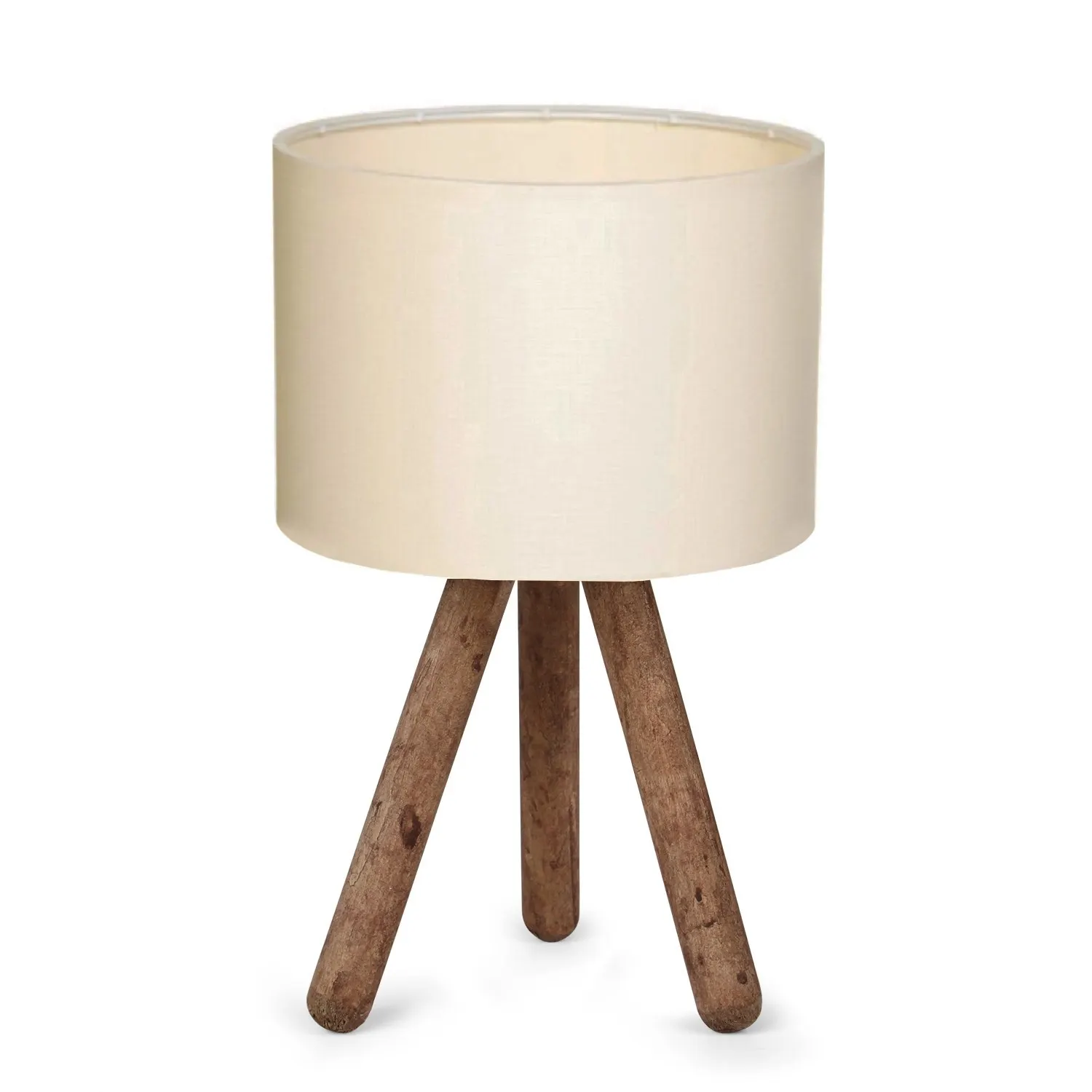 Lampa stołowa drewniana AYD kremowa kolor podstawy naturalny