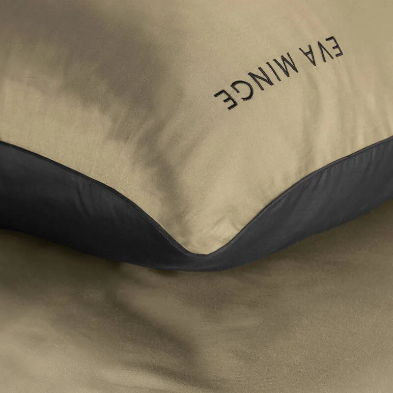 POŚCIEL H 220 X 200 CM BEŻOWY CZARNY - EU_440328