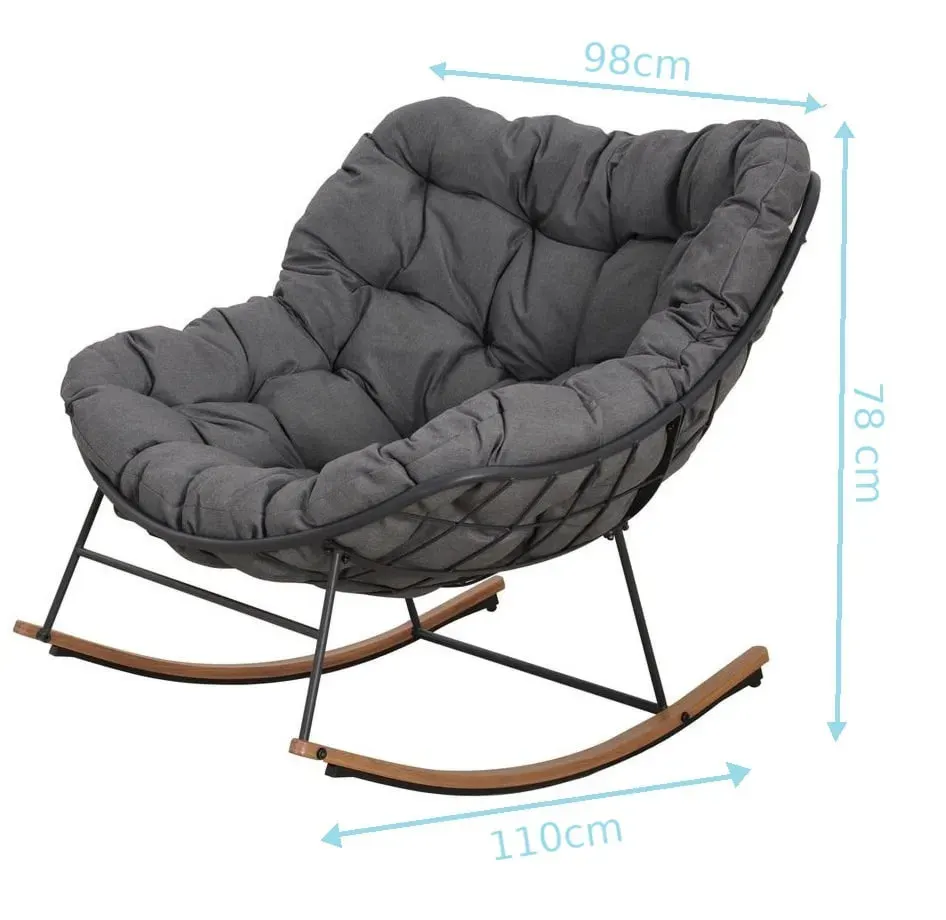 Fotel ogrodowy bujany RONDA ciemnoszary - FG005280