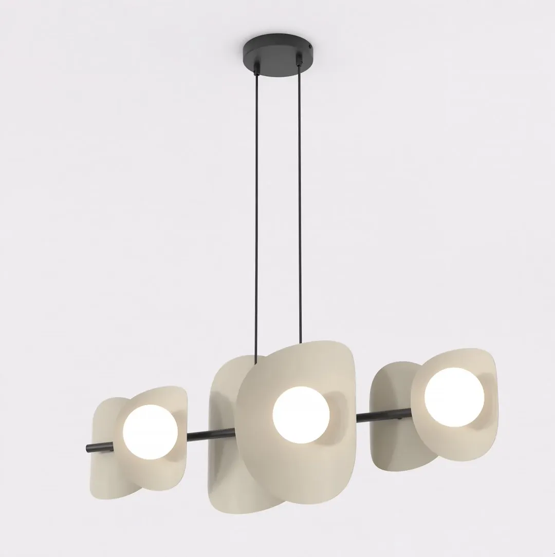 Lampa wisząca metalowa ELEMENTI 6 beżowa — zdjęcie 2