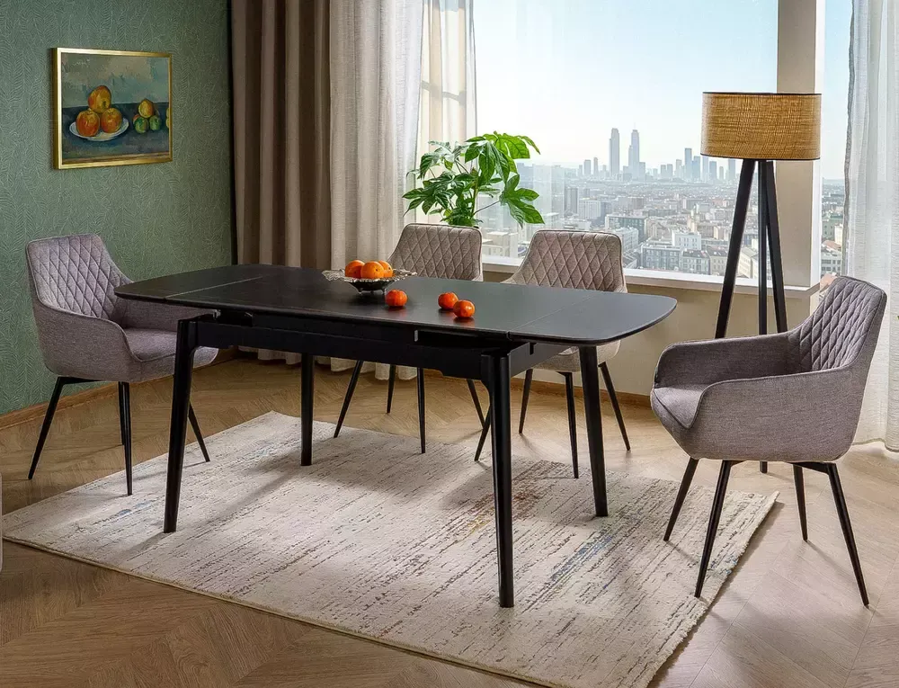 Stół rozkładany ceramiczny SENTO 120(180)x80 czarny - SENTOC120