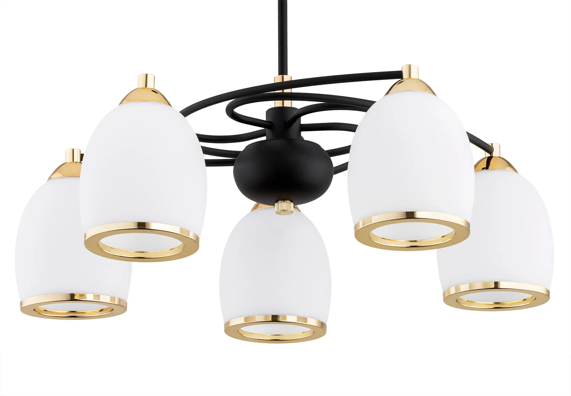 Żyrandol AVILA PLUS czarny mosiądz opal 53x44cm - 2115