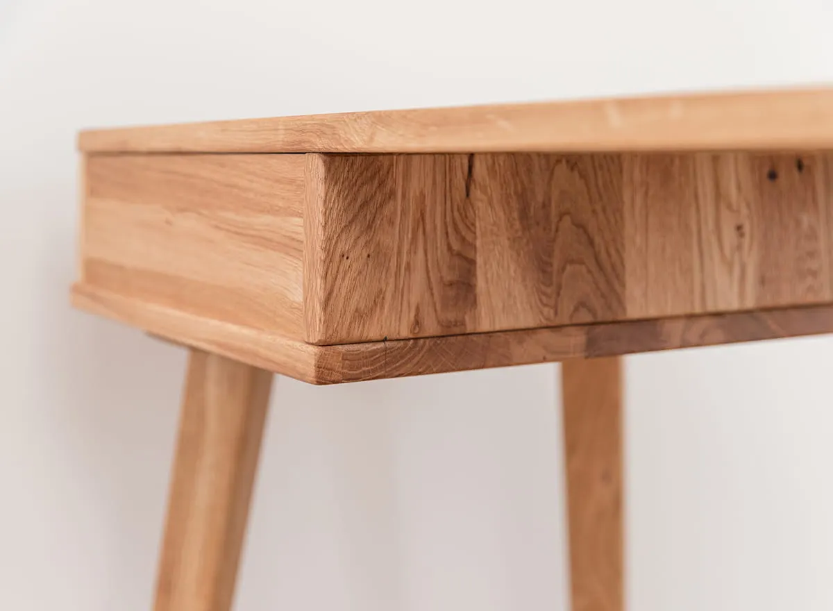 Biurko z 2 szufladami dębowe olejowane 138x55x75 cm Simona II - KULSIM2