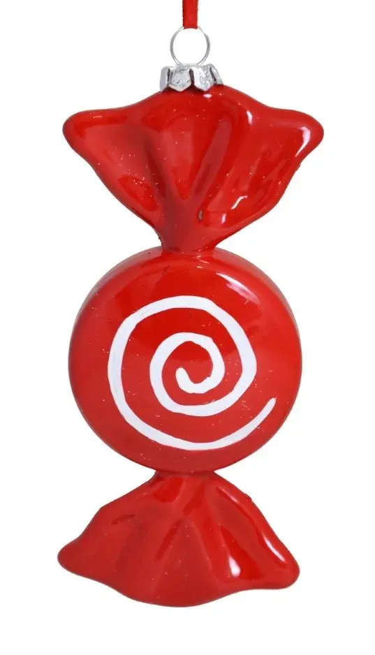 Bombka plastikowa CUKIEREK 8304 czerwono-biały
