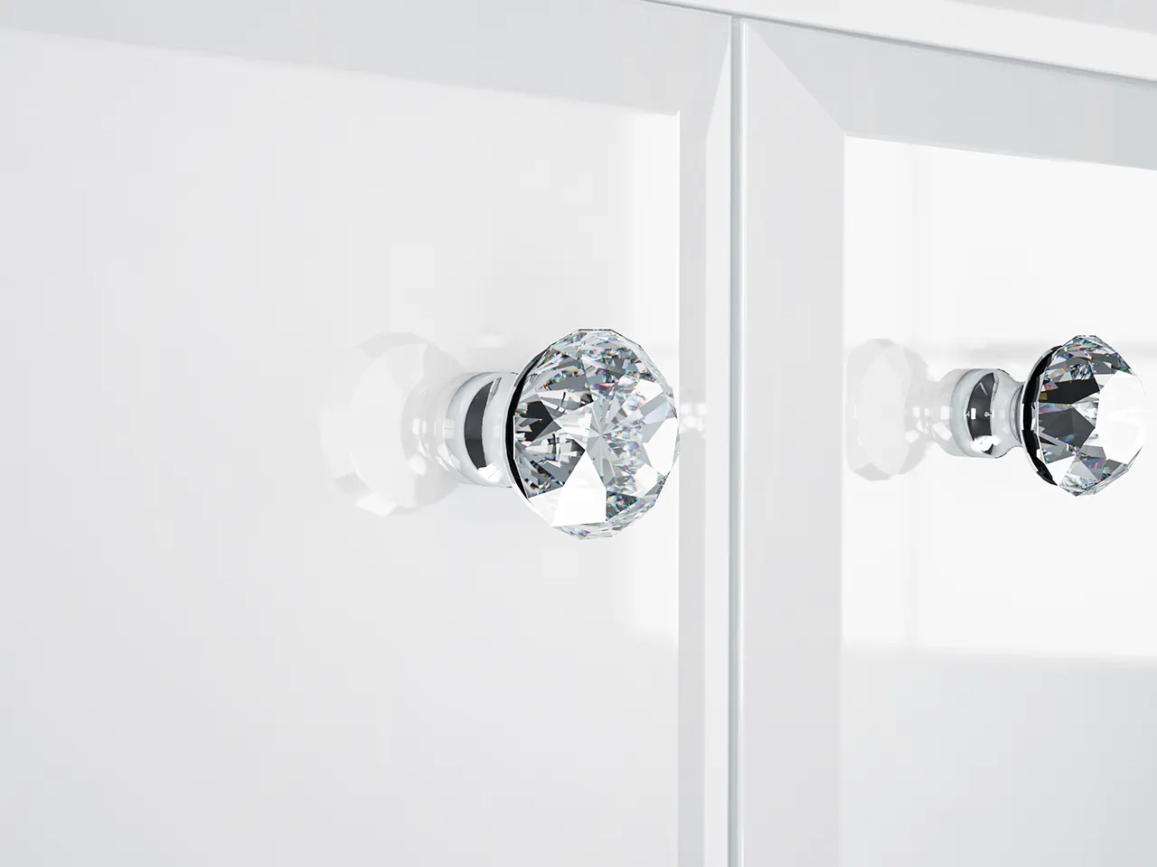 Komoda 2-drzwiowa GLAMOUR 09 - biały połysk - 1GLAM09-001