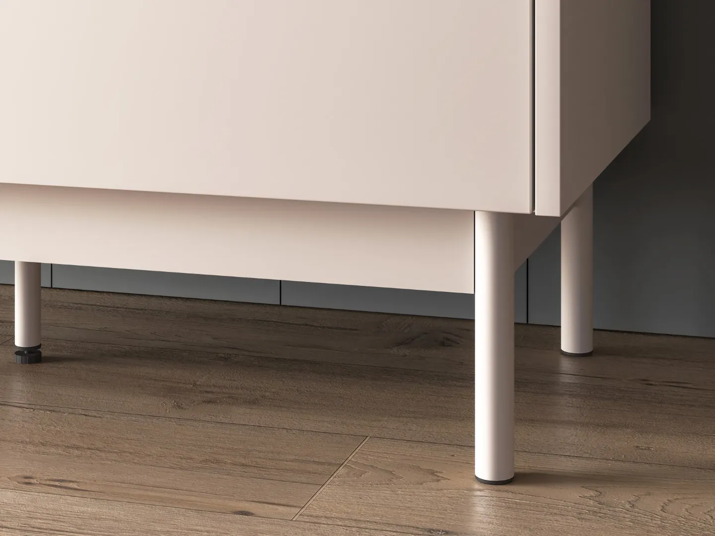 Komoda wysoka 4-drzwiowa DUNEA 156x92 ryflowana kaszmir - dąb cremona - 1DUNE04-001