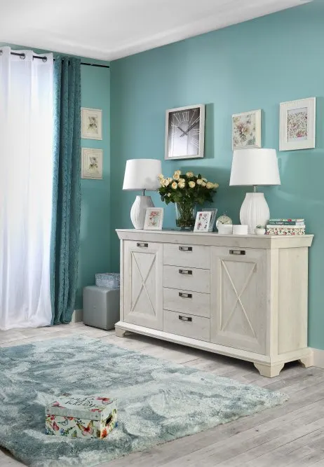 Komoda 2-drzwiowa z szufladami KASHMIR beżowa - KSMK26-D43