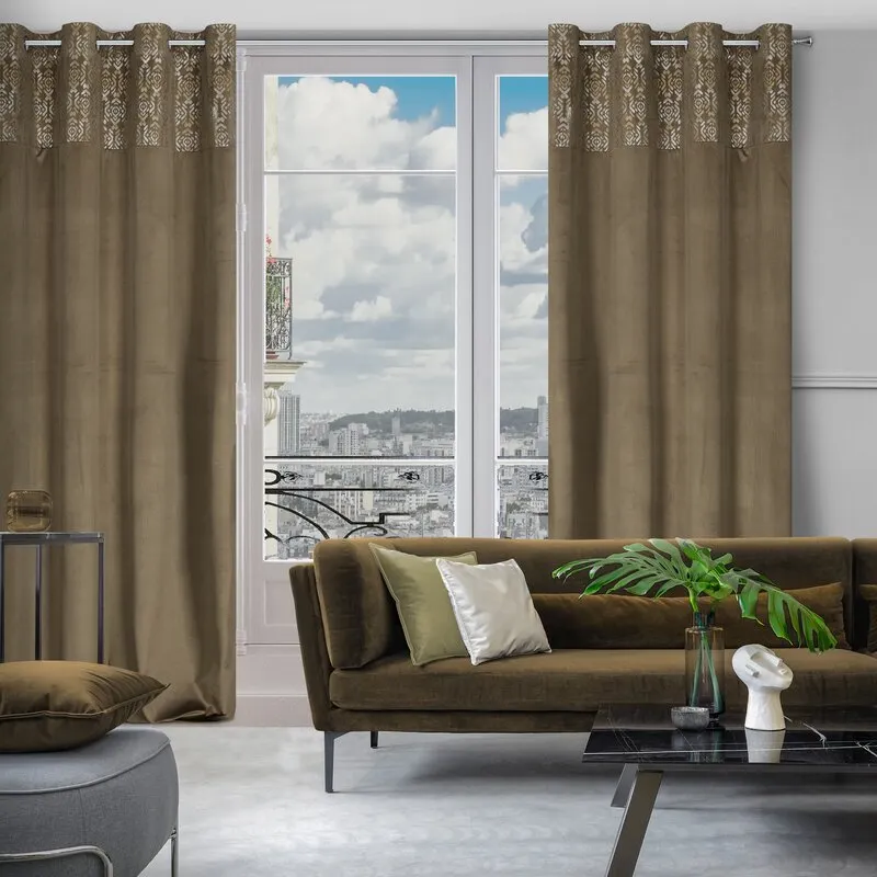 ZASŁONA GOTOWA LIZA 140 X 250 CM JASNOBRĄZOWY - EU_402174