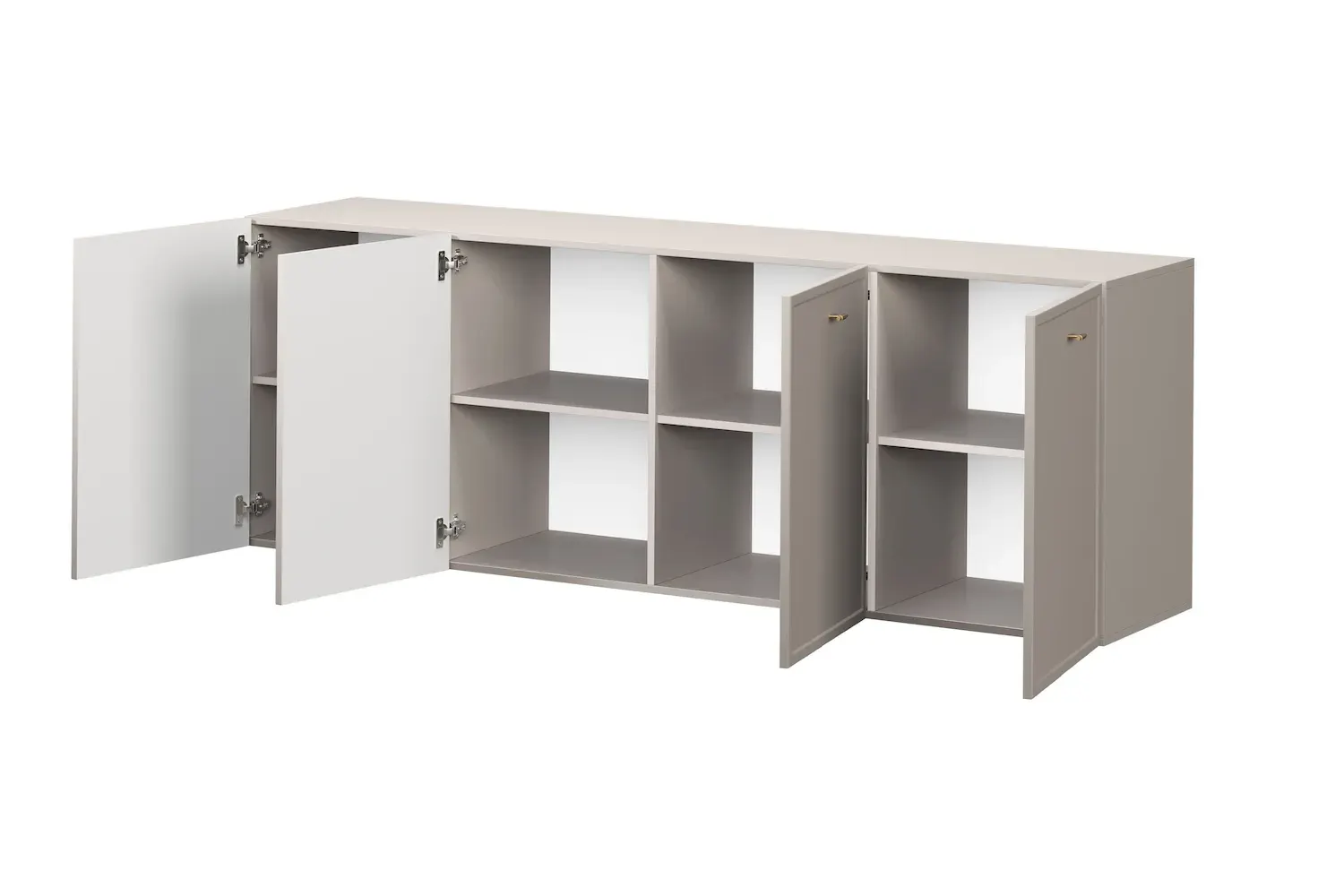 Komoda wisząca 4-drzwoiowa LORINI 200 - cashmere uchwyt T-bar złoty - B_166761