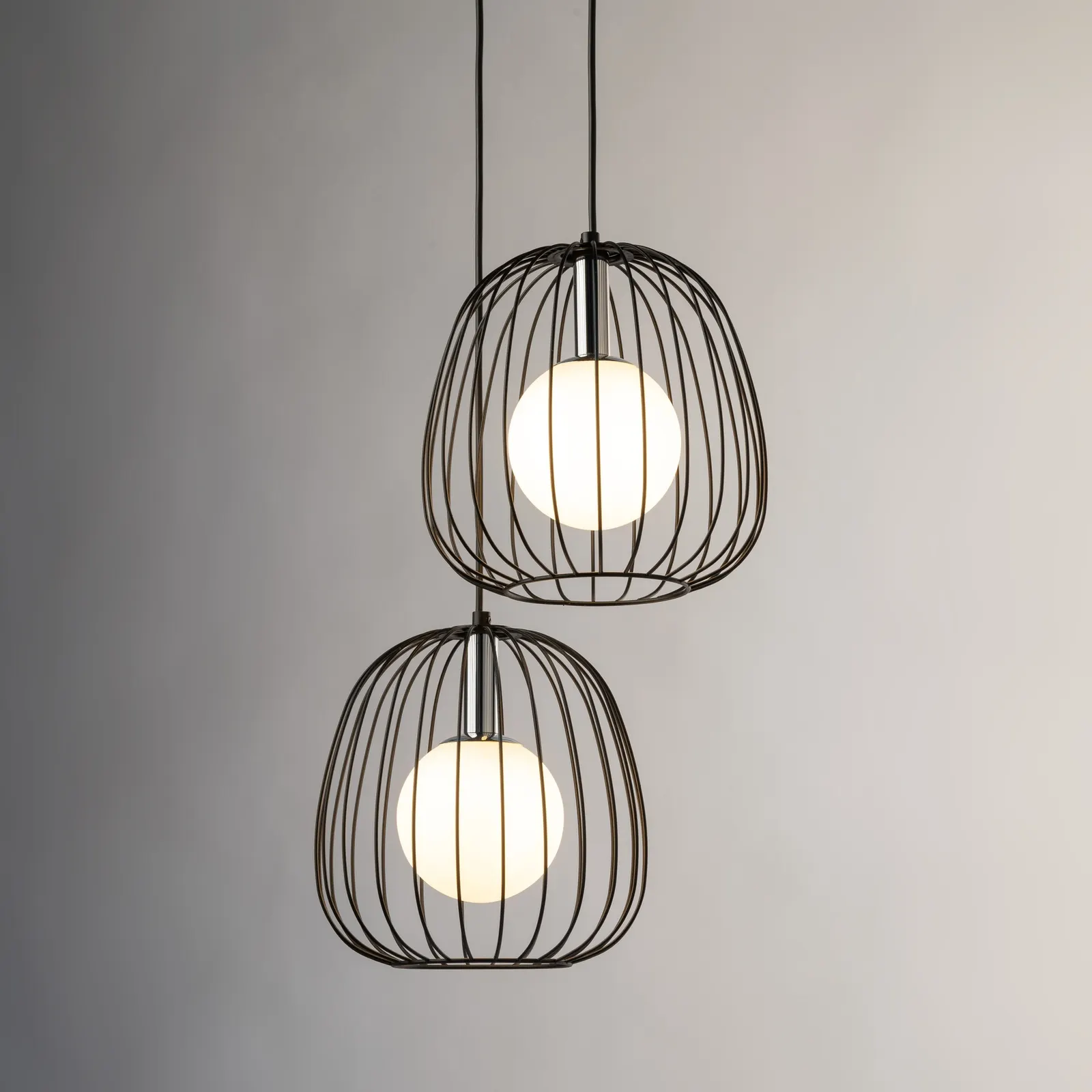 Lampa wisząca BELL 2 czarno-srebrna - SI_40724