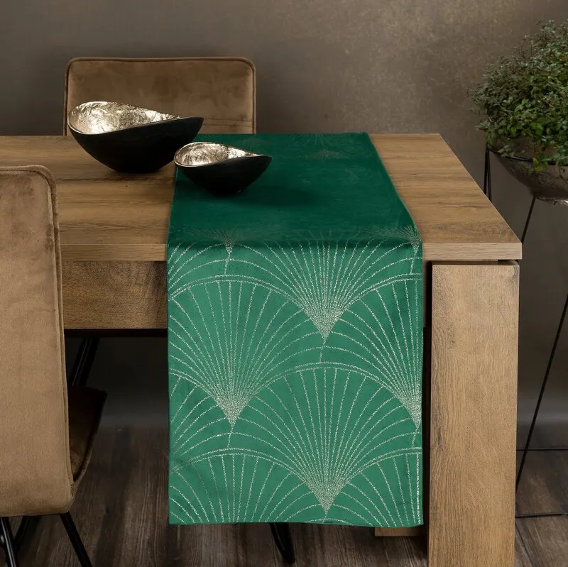 OBRUS BLINK 14 35 X 140 CM CIEMNOZIELONY