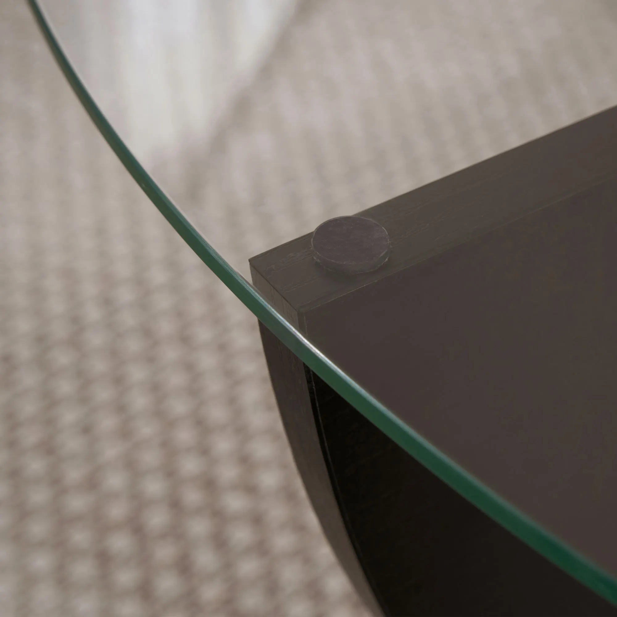 Stolik kawowy okrągły LIYA fi90 transparentny czarny - ASI_668NRD1128