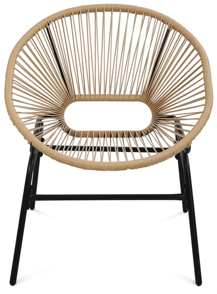 Zestaw mebli ogrodowych MAYA 2 krzesła + stolik beżowy technorattan - FG001534