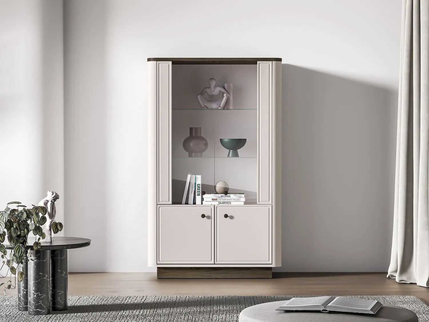 Witryna niska 2-drzwiowa VILAVIO 02 dąb windmill dark cashmere - 1VILA02-001