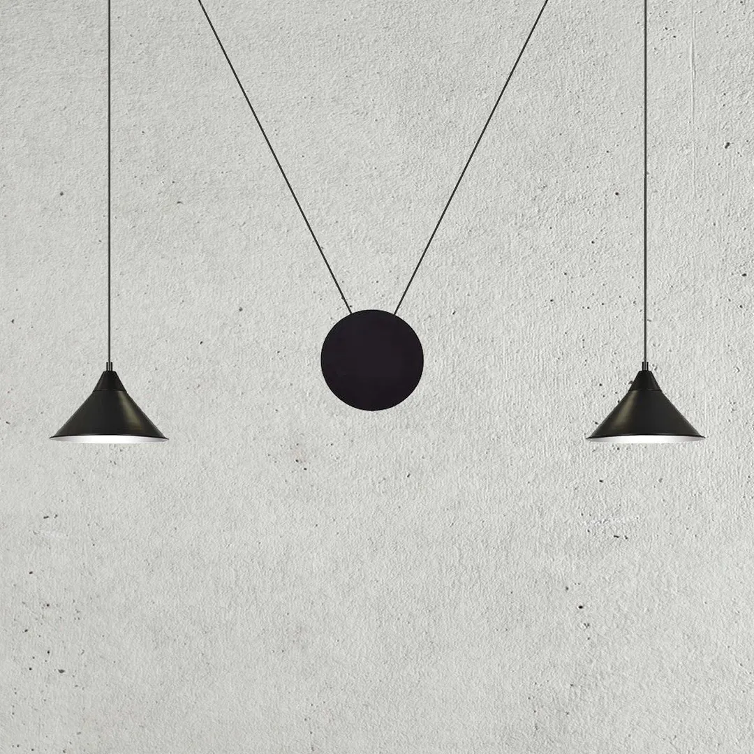 Lampa wisząca ABRAMO czarna metalowa - 160/2