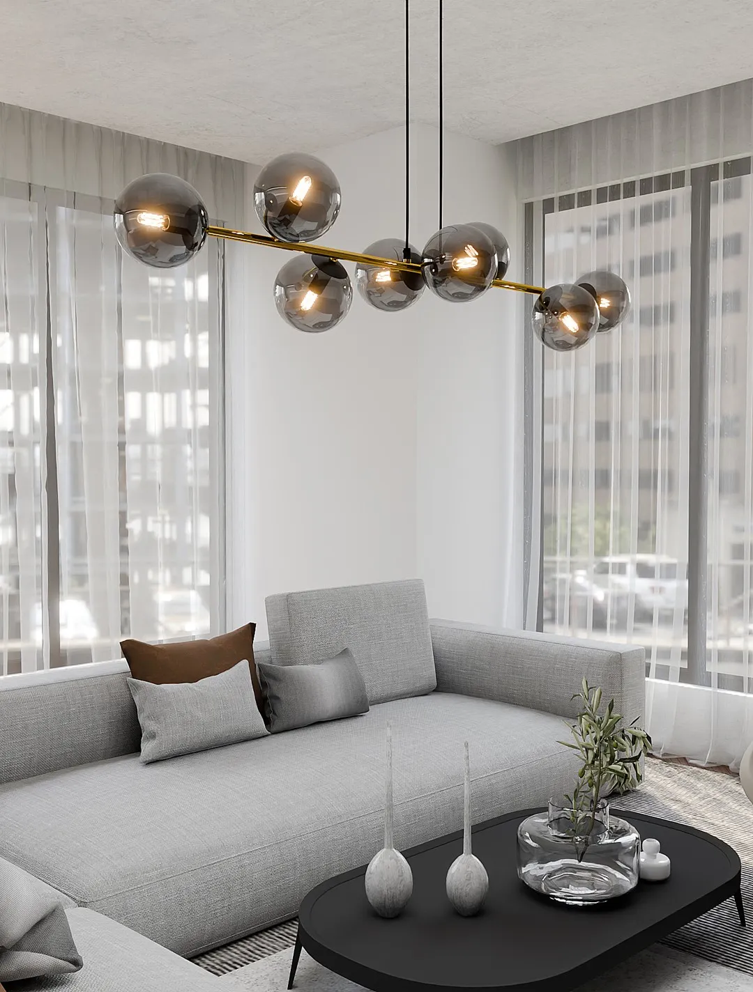 Lampa wisząca GRAVITY 8 czarny złoty grafitowy — zdjęcie 5