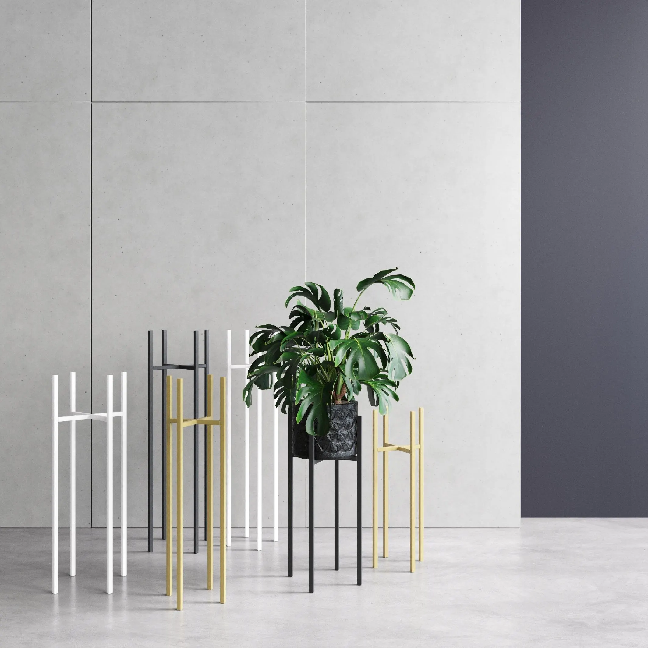 Kwietnik-stojak na donice metalowy ANGERS L złoty - LD_TZ000126