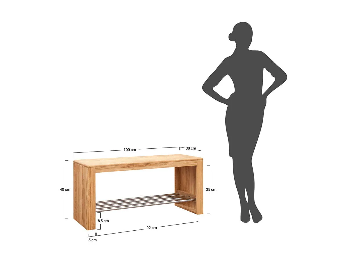 Regał na buty duży, dębowy Gialo 100x30xW40 - 2SGIA11