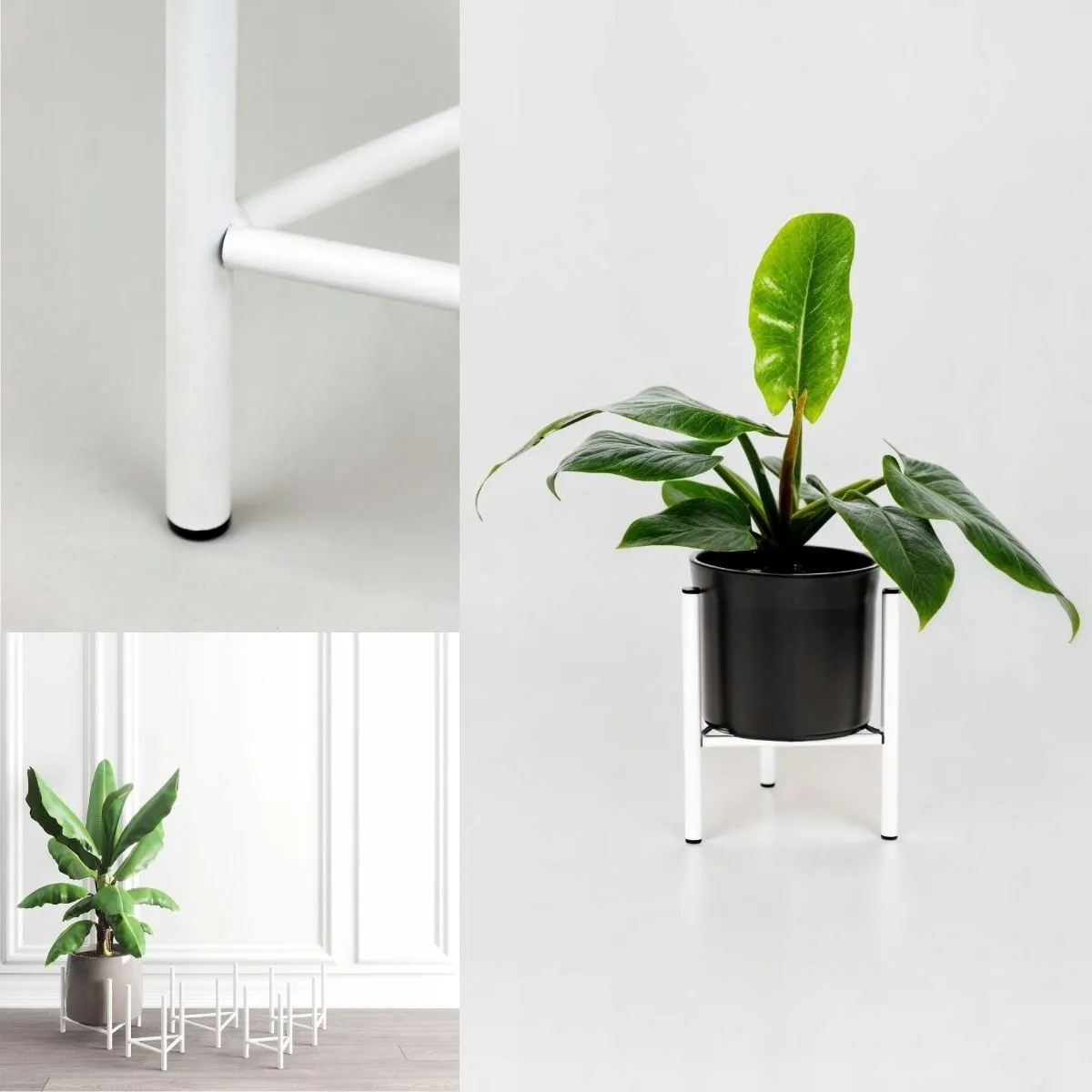 Kwietnik-stojak na donice metalowy DIJON M biały - LD_TZ000100