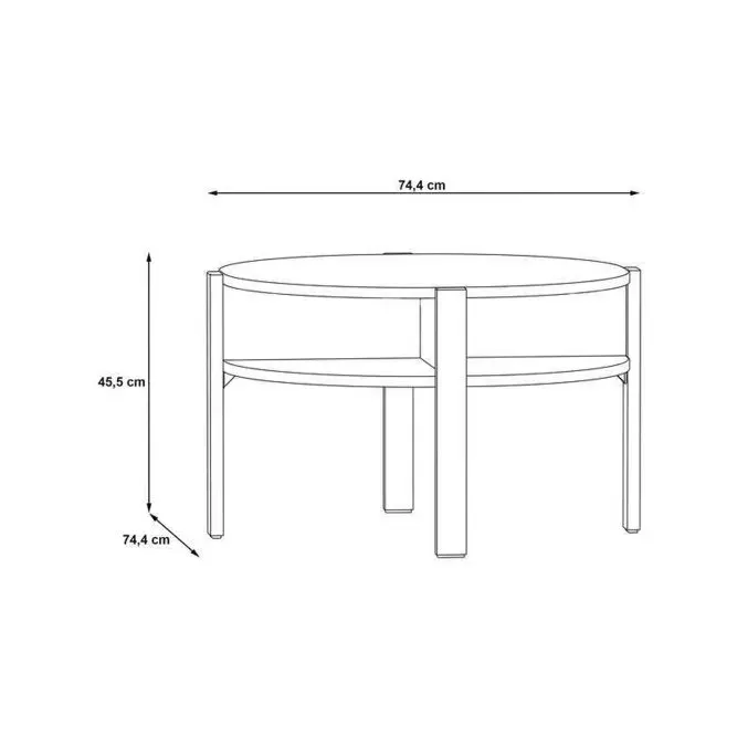 Stolik kawowy okrągły CFTT5024 COFFEE TABLES 75x75 cm Secret grey - CFTT5024-U58