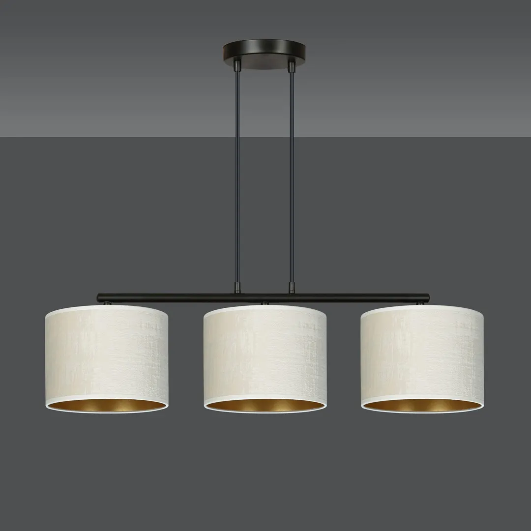 Lampa wisząca HILDE 3 czarny biały — zdjęcie 3
