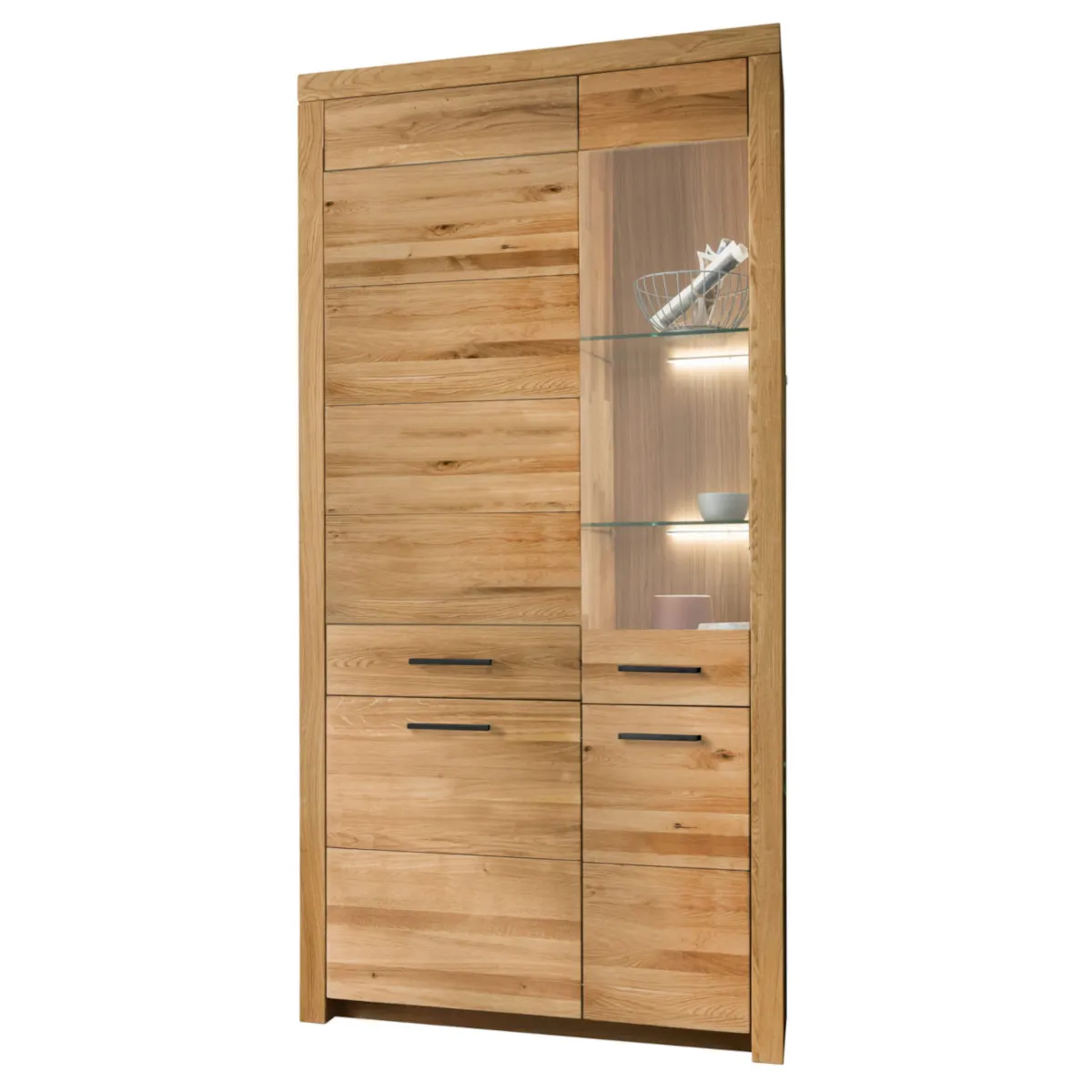 Witryna dębowa szklana DOVE 102x204 II-Przwa