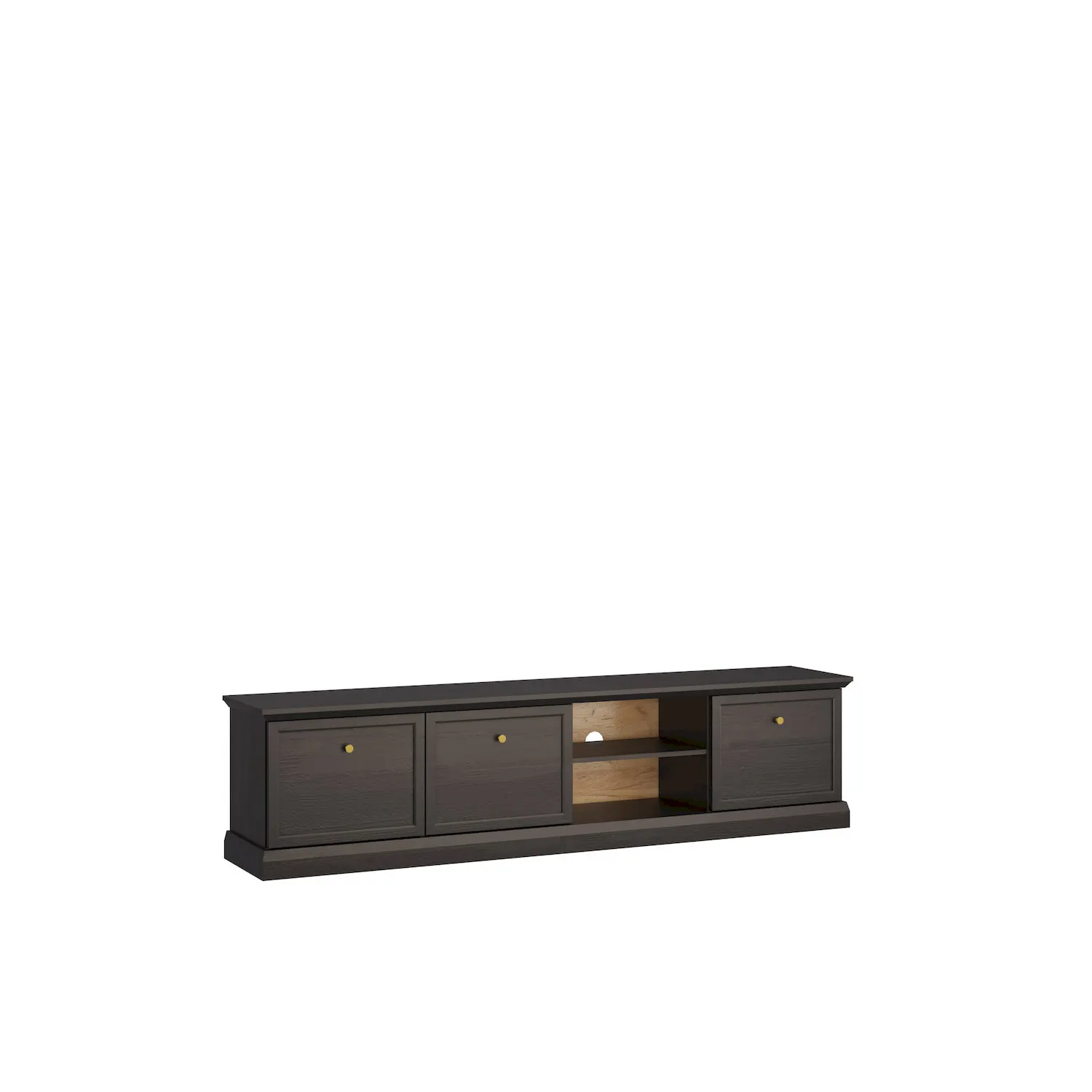 TV stand, media console, wooden cabinet, black finish, storage drawers