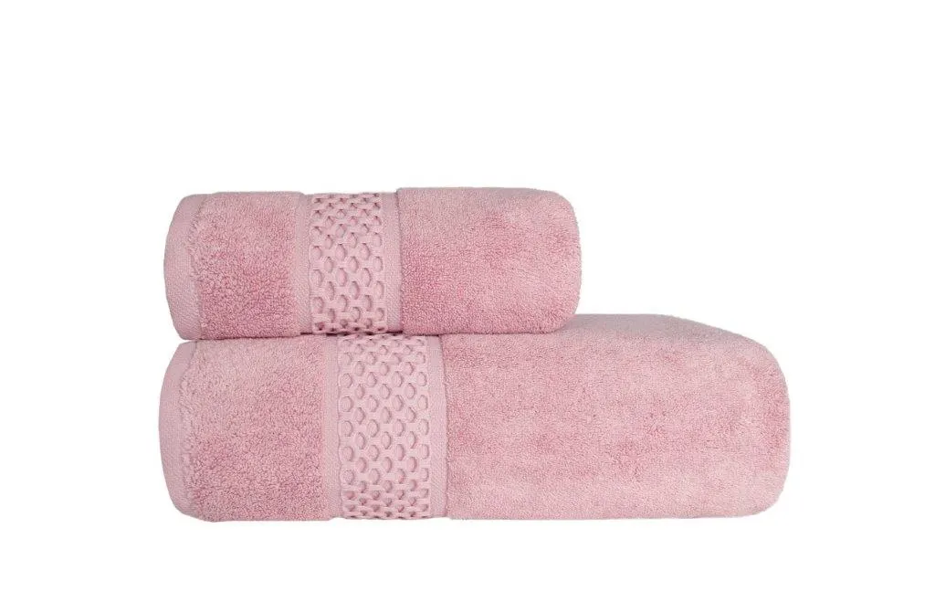Ręcznik frotte RETE 70x140 bawełniana przędza dwupętelkowa SOFT TOUCH 24/2 gramatura 650 różowy - FARO_24756