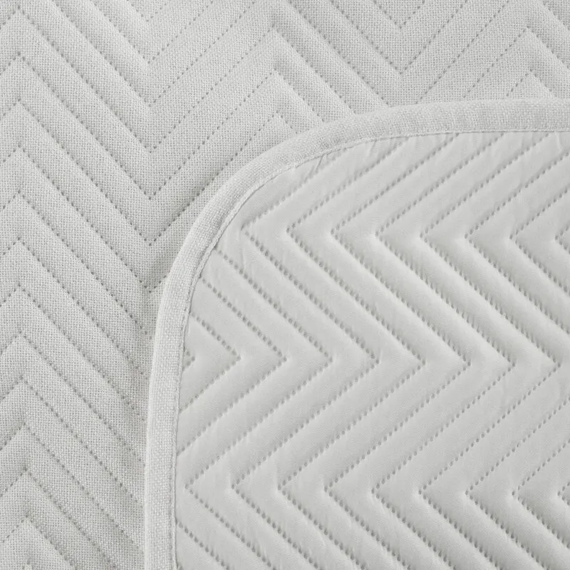 Narzuta pikowana LEN 3 170 X 210 cm Biały - EU_453037